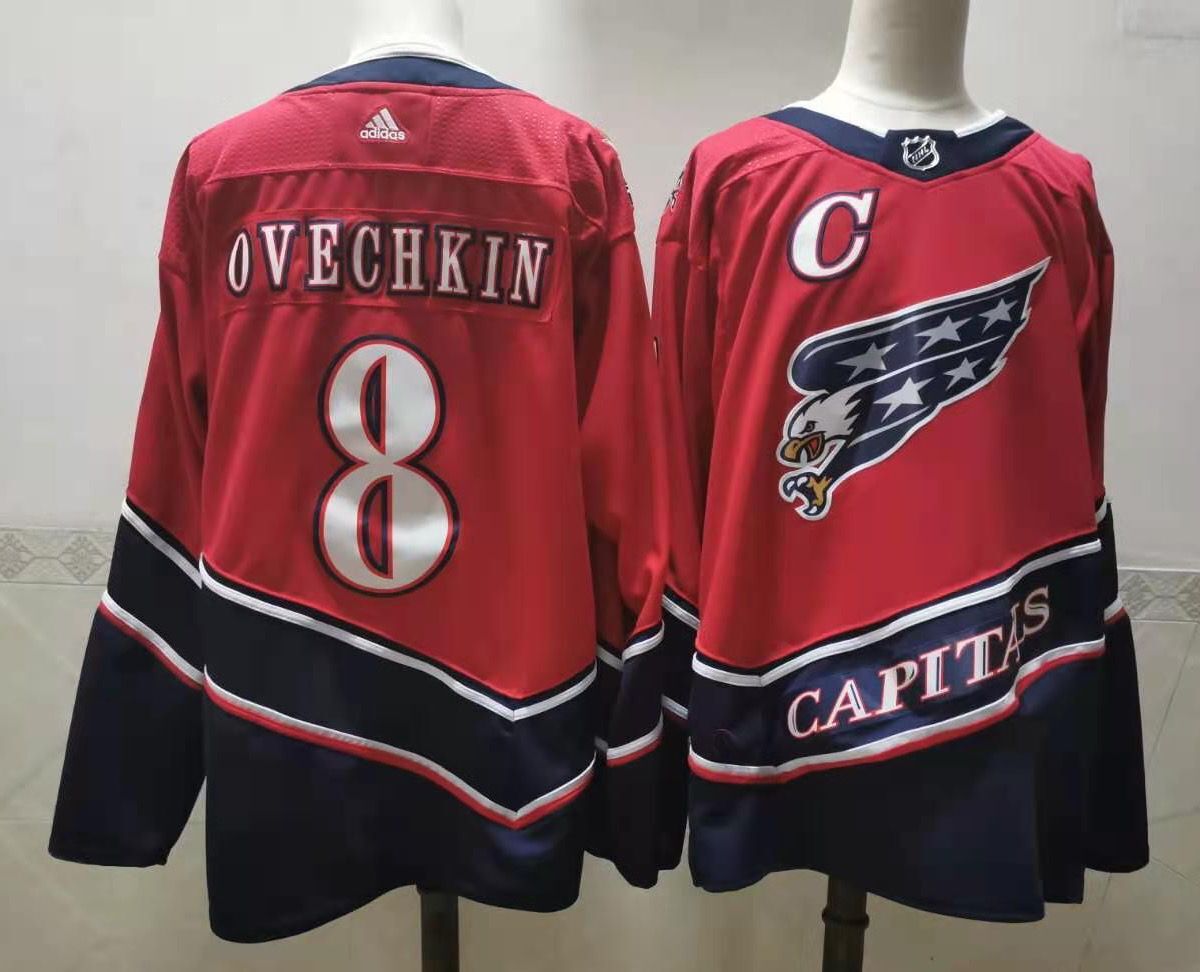 Cheap Men Washington Capitals 8 Ovechkin Red Throwback Authentic Stitched 2020 Adidias NHL Jersey